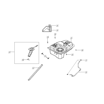 Fuel tank Kymco Super8 Street 50i E4 Matt Grey