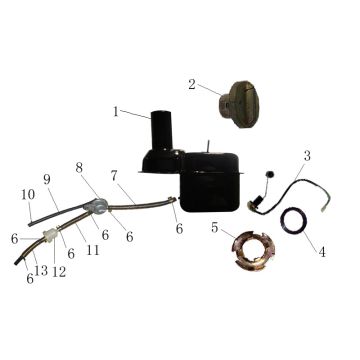 Fuel tank Znen Grand Retro blue white