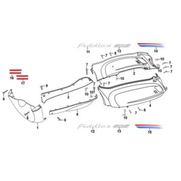 Beplating Sym Fiddle II Euro4 Rich grey (GY-430C)