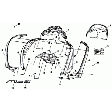 Plating Sym Mio 50I (WH-8018P OR-1495P) White Orange
