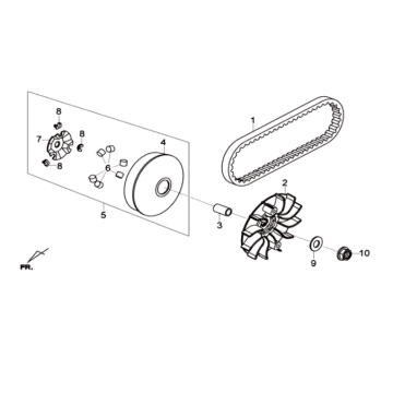 Movable flange/v belt Sym Joymax 125I ABS