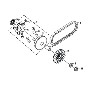 Movable flange/v belt Sym Symphony ST 125I E4