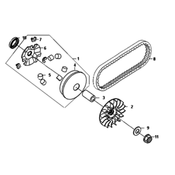 Movable flange/v belt Sym Symphony ST 200I