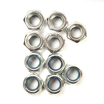 LOCK NUT/NYLR M 8 ELVZ 10pcs