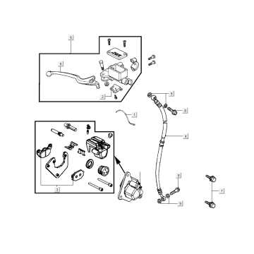 Brake Master Cylinder Kymco Super8 Street 50i E4 Matt Black