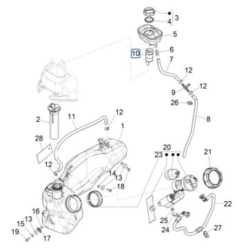 Piaggio Liberty 125 4-stroke 3V IE ABS fuel tank (IGET Euro 5)