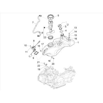 Vespa Sprint 125 4T 3V IE ABS E5 2021 (EMEA) fuel tank