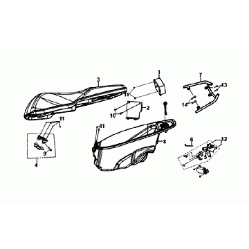 SEAT SEAT - HELMET BOX - CARRIER Sym Orbit III Black