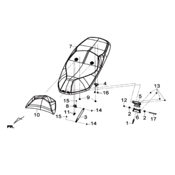 Buddyseat/ rear carrier Sym Joymax 300I ABS E3 2014-2016
