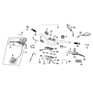 Cable - switch - handle lever Sym Jet 14 125I AC E5 2021-2024