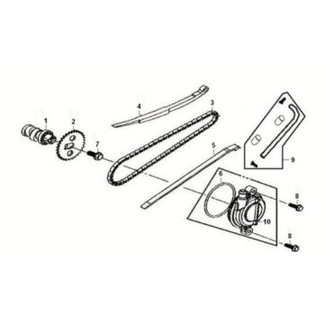 Cam shaft-cyl. head l. side cover Sym Crox 50 E5