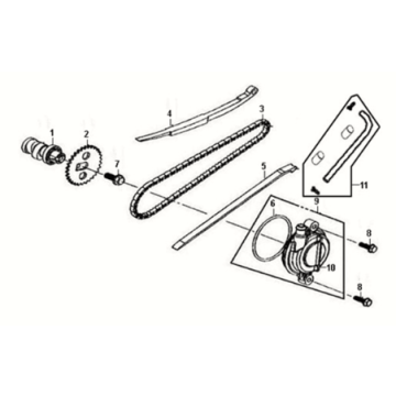 Cam shaft cyl. head with side cover Sym Fiddle III 50 E3