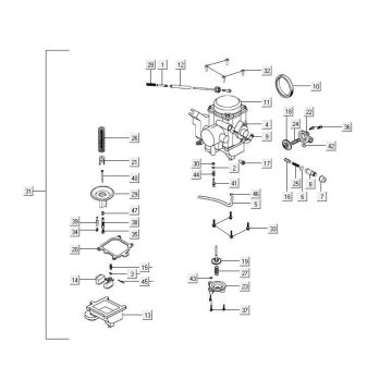 Carburetor Kymco MXU 50 2T AC