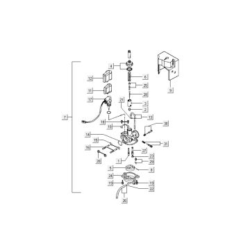 Carburetor - Choke Kymco Super9 ac om matt black Red