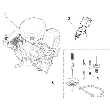 Carburetor - revision kit Gy6 10/12 inch (euro 2; for 2018)-Carburateur - revisieset Gy6 10 / 12 inch (euro 2 voor 2018)