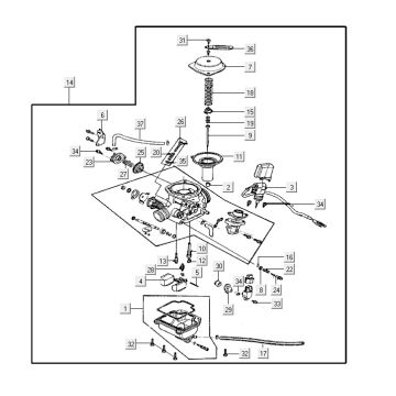 Carburetor Agility City 16" 150 4T AC