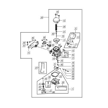 Carburetor Kymco City 12" 50 4T AC white