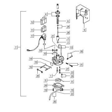Carburetor Kymco Vitality 50 2T AC sport stream