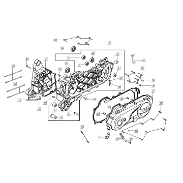 Crankcase cover Kymco Agility Delivery 4-stroke euro4 black