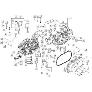 Crankcase Kymco MXU 50 2T AC