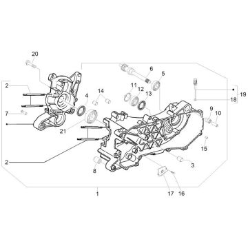 Crankcase Piaggio New Fly 50 4T 4V AC
