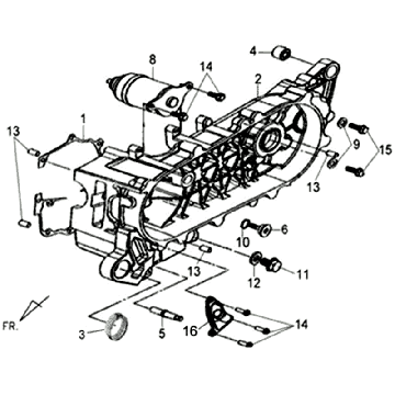Carter - Starter engine Sym Jet 4 (R086) red