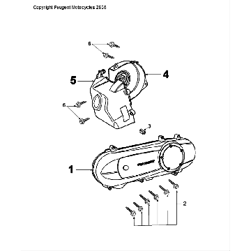 Crankcase Cover Peugeot Speedfight 4 LC black