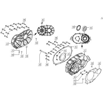 Crankcase cover rechts Kymco MXU 400 4T AC