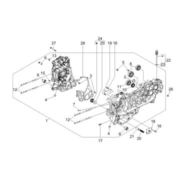 Crankcase Vespa GTV 250 4T 4V IU