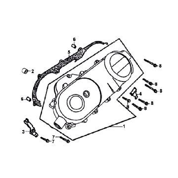 Crankcase Left Sym Orbit (BU289) blue