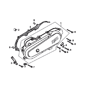 Crankcase Left Sym Fiddle White WH8018P