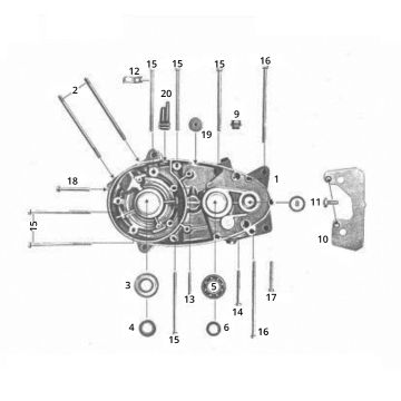 Left half crankcase Zundapp C50 Sport 517-21LA