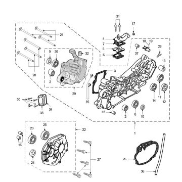 Crankcase Peugeot Vivacity 2 E2 2-Stroke