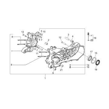 Crankcase Piaggio Zip 50 SP 2006-2013