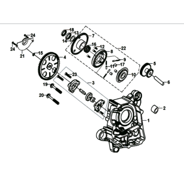 Right crankcase/Sym Symphony ST 125I E4 oil pump