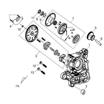 Right crankcase Sym X'PRO 125