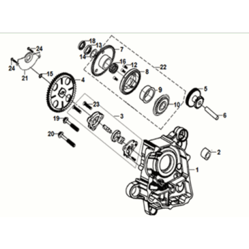 Right crankcase part/Sym Symphony ST 200I oil pump