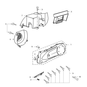 Crankcase cover Peugeot Vivacity 2 50 2T AC Euro 2
