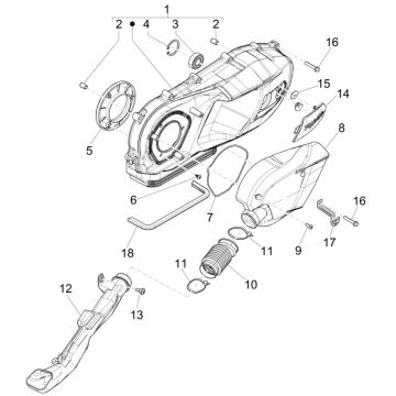 Piaggio Liberty 125 4-stroke 3V IE ABS crankcase cover (IGET Euro 5)