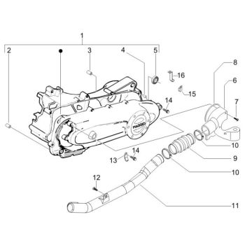 Crankcase cover Piaggio New Fly 4-stroke 2-valve