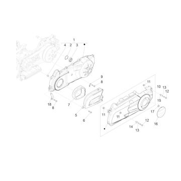 Crankcase cover - cooling GTS 125 IU