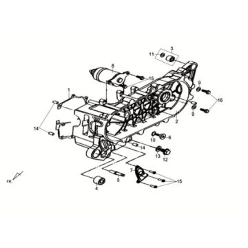 Carterdeksel - startmotor Sym Crox 50 E3