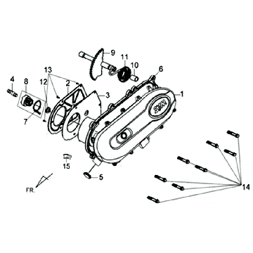 Crankcase Cover Left Sym Jet 4 (R086) red