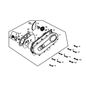 Carterdeksel links Sym Fiddle II Euro 4