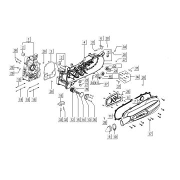 Crankcase - Crankcase cover Kymco Downtown 125i 4T LC
