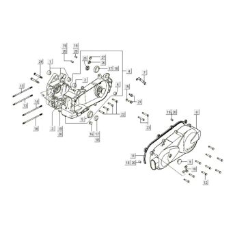 Crankcase - Crankcase cover Kymco Like 200i 4T AC white
