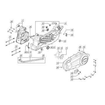 Crankcase - Crankcase cover Kymco People S 300i 4T LC