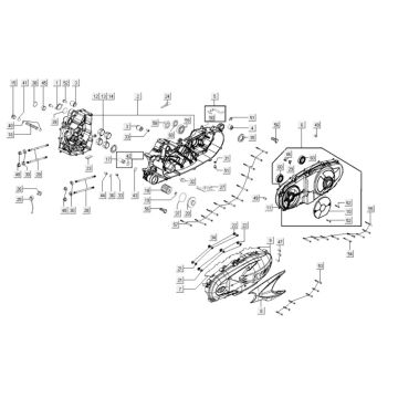 Crankcase - Crankcase cover Kymco Xciting 400i 4T LC pearl lblack