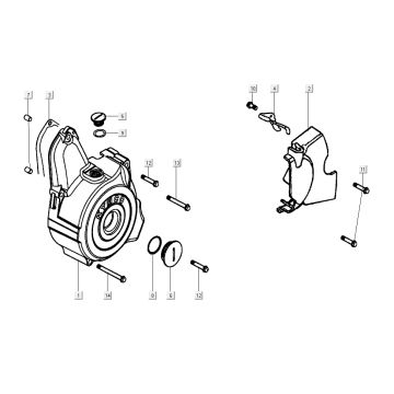 Crankcase Helft-L Kymco K-Pipe 4-stroke Gloss Black