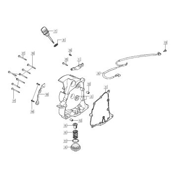 Crankcase - Dipstick - Oil filter Kymco Agility City 16" 125 4T AC